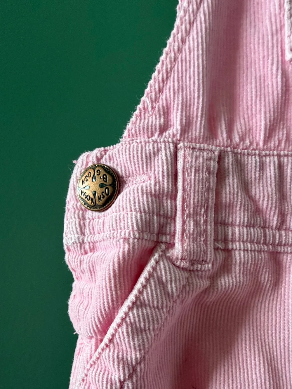 OshKosh B'gosh Light Pink Corduroy Overalls with Front Pocket